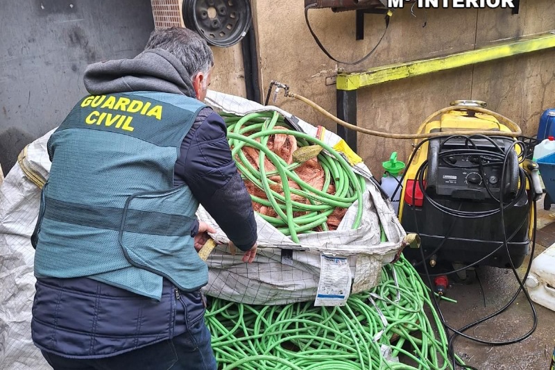 Detenidas e investigadas 17 personas por el robo de tonelada y media de cobre en Ávila y Valladolid